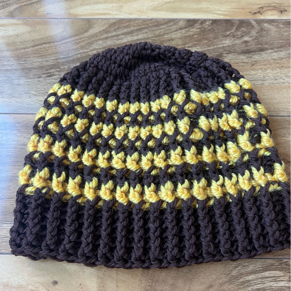 Handmade Knitted Beanie crochet Toque cottage core